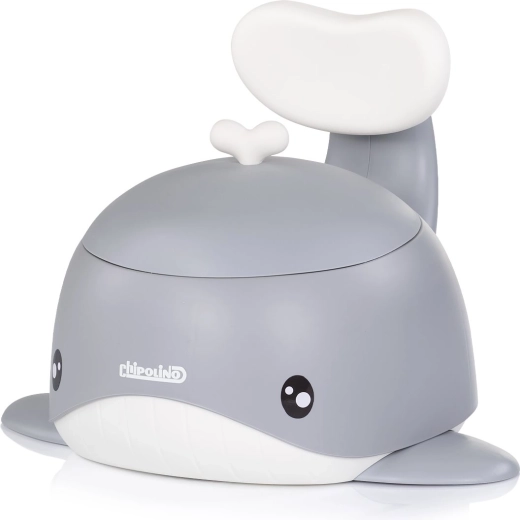 Chipolino Kinder-Töpfchen mit Rückenlehne Wal grau