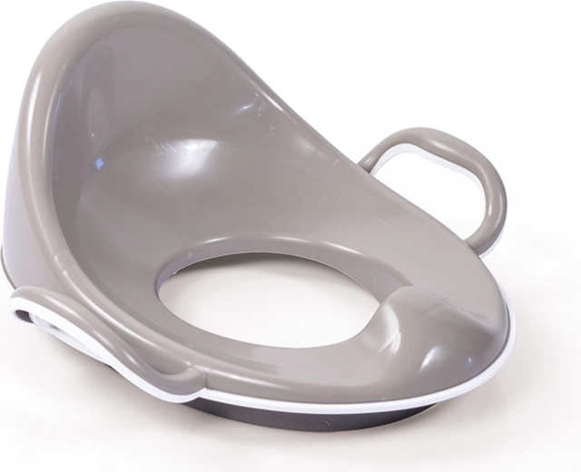 Rutschfestes WC-Sitz für Kinder mit hoher Rückenlehne, grau