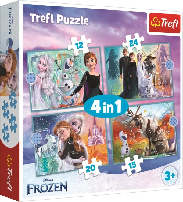 Frozen Puzzle 4v1 (12, 15, 20, 24 Teile) - Wunderschöne Welt