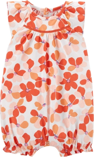 Sommer-Overall für Mädchen mit orangefarbenem Blumenmuster CARTER'S
