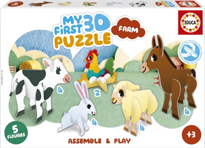 EDUCA Mein erstes 3D-Puzzle Bauernhof 5 in 1