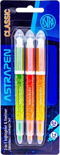 Astra Textmarker 2-in-1 Classic, 3er-Set