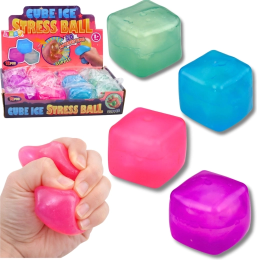 Antistress Squishy-Ball in Eiswürfelform 5,5 cm