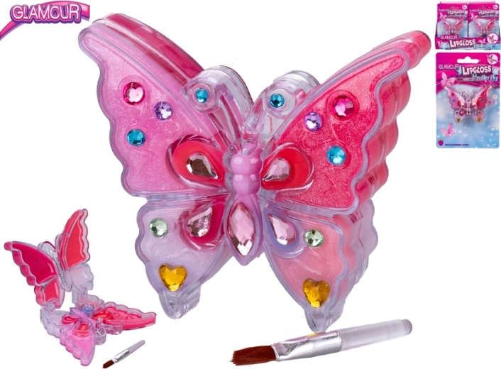 Glamour Lippen-Gloss in Schmetterlingsform für Kinder 7 cm