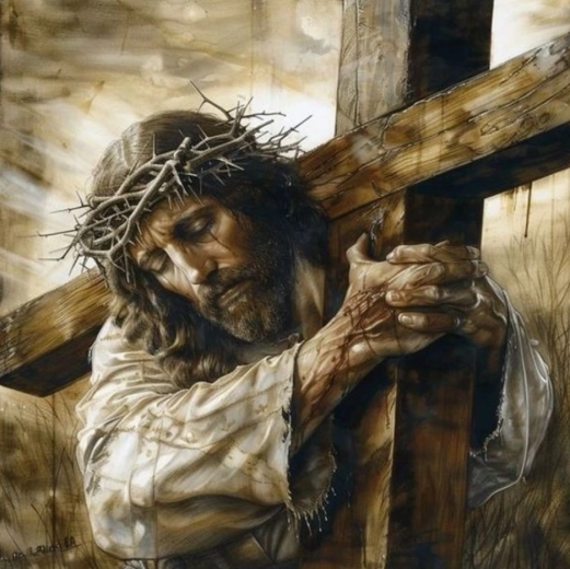 Diamantmalerei Jesus trägt das Kreuz 30 × 40 cm