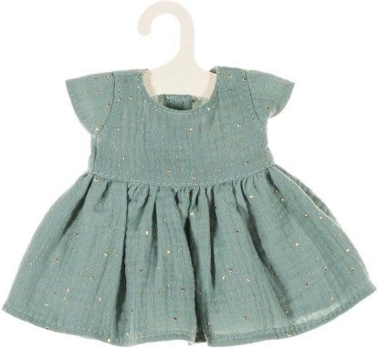 Kleid für Puppe 32 cm Himmel auf dunkler Minze