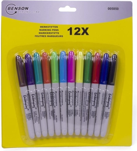 Benson Set farbiger Permanentmarker - 12 Stück