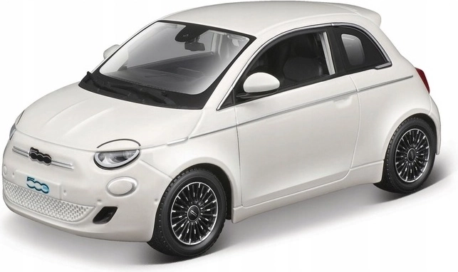 Modell Fiat 500E 2023, weiß, im Maßstab 1:24