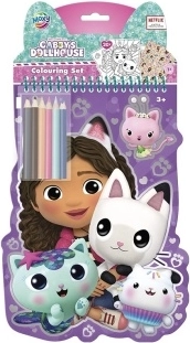 Gabby’s Dollhouse Ausmalbilder mit Buntstiften (6 Stk.) und Stickern