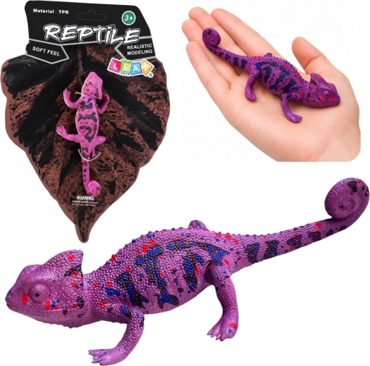 Gummifigur Chamäleon aus TPR, lila, 14 cm