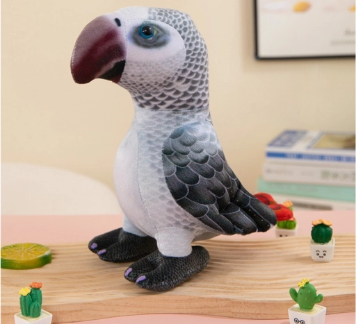Plüschpapagei Grau 20 cm
