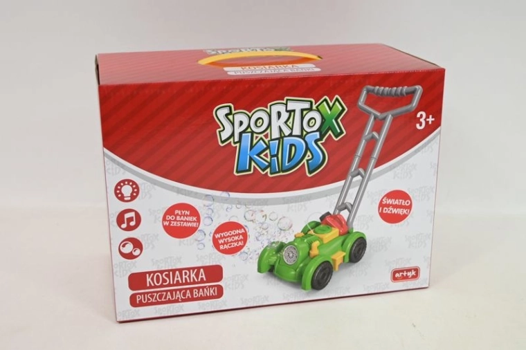 Kinder-Rasenmäher mit Seifenblasen
