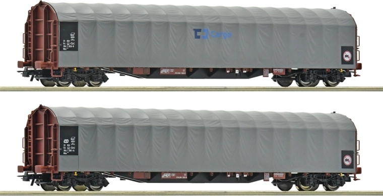 Roco Set aus 2 vierachsigen Schiebeplanenwagen Rils-y ČD Cargo (H0)