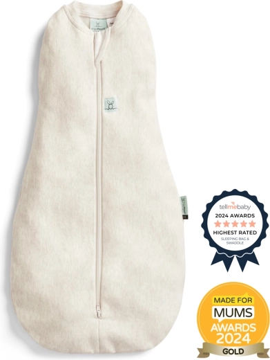 ErgoPouch Cocoon Pucktuch & Schlafsack 2-in-1 Oatmeal Marle 0,2 TOG (3–6 Monate)