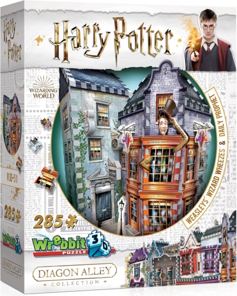 3D-Puzzle HARRY POTTER: Weasleys Zauberscherze und Der Tagesprophet (285 Teile) – WREBBIT