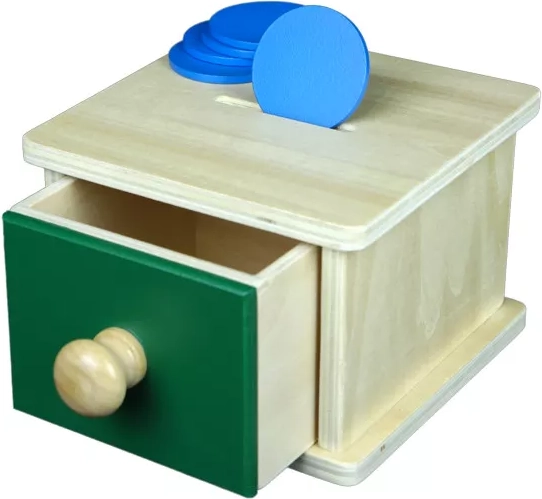 Montessori-Baby-Spardose mit Schublade – 1 Stück