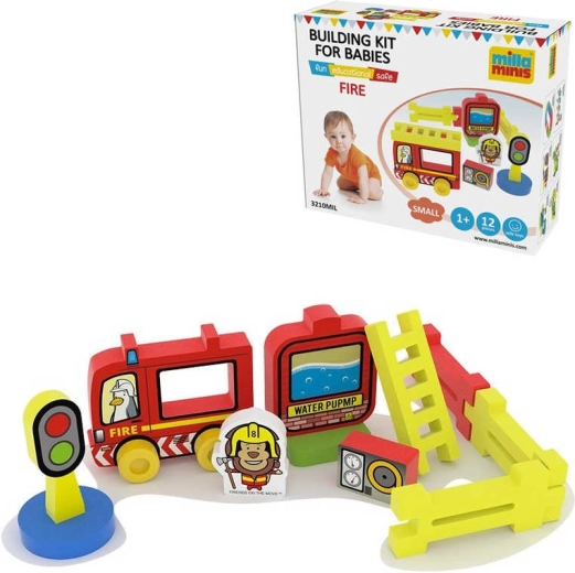 Millaminis Schaum-Baukasten Feuerwehrstation Baby Soft 12 Teile