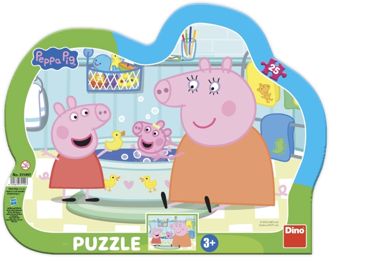 Kinder-Brettspielpuzzle Peppa Pig in der Badewanne, 25 Teile