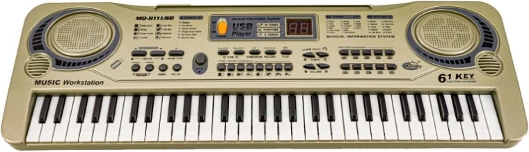 Elektronisches Keyboard MQ-811USB mit 61 Tasten, Mikrofon und USB – 1 Stück