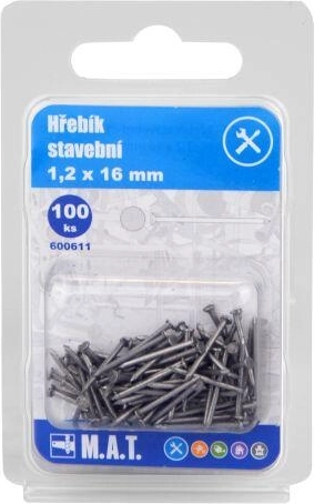 Bau-Nägel 16 × 1,2 mm, 100 Stk.