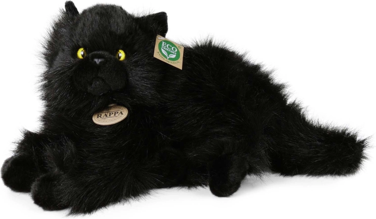 Rappa Plüsch schwarze liegende Katze 30 cm umweltfreundlich