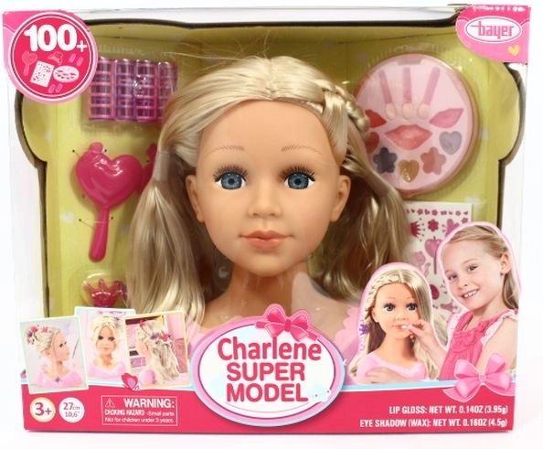 Bayer Charlene Super Model – Stylingkopf blond mit Zubehör