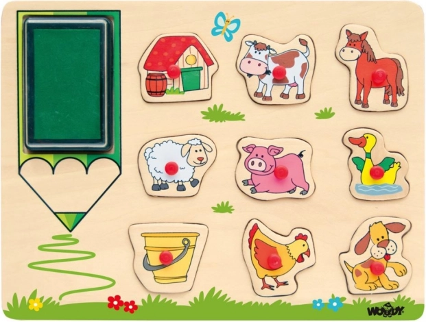 Stempel und Puzzle 2-in-1 – Bauernhof