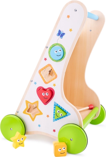 Multifunktionaler Lauflernwagen aus Holz für Kinder