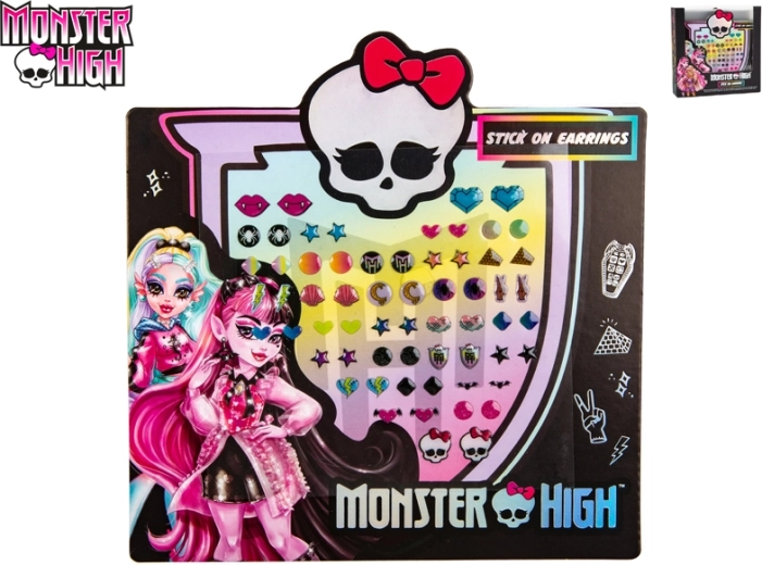 Klebende Ohrringe MONSTER HIGH – Set mit 24 Stück für Kinder