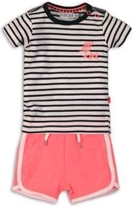 Dirkje zweiteiliges Set für Kleinkinder – gestreiftes T‑Shirt und rosa Shorts