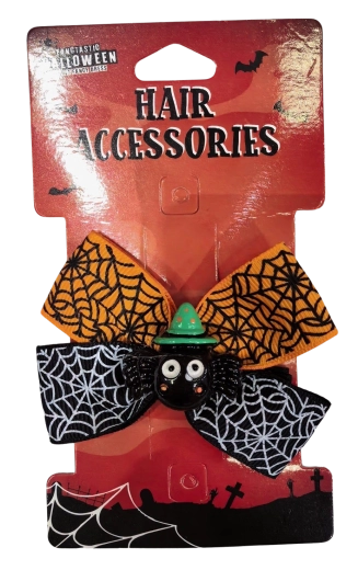 Halloween-Haarspange Spinne und Schleife