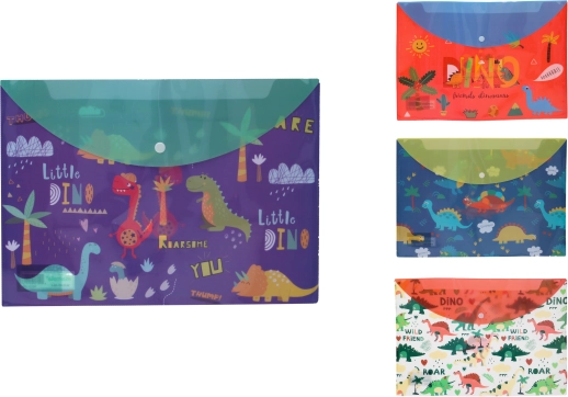 Druckknopf‑Mappe mit Dinosaurier‑Motiv 36 × 26 cm