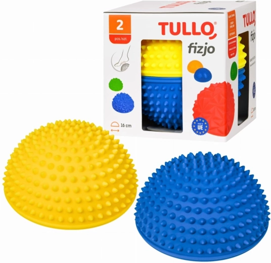 Set aus 2 sensorischen Halbkugeln gelb‑blau