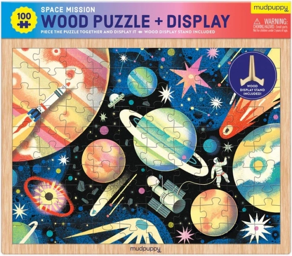 Holzpuzzle Weltraummission 100 Teile MUDPUPPY