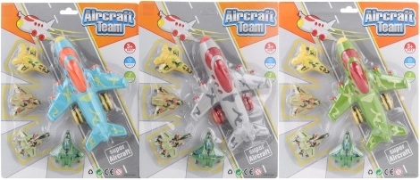 Set aus Kunststoff-Flugzeugen mit Aufziehantrieb für Kinder