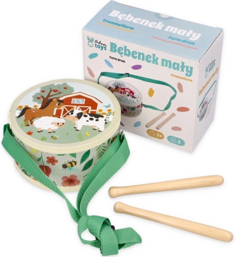 Adam Toys Kindertrommel mit Bauernhofmotiv – 1 Stück
