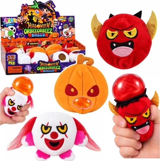 Halloween-Plüsch-Knautsch-Anti-Stress-Spielzeug mit Glitzer – 1 Stück