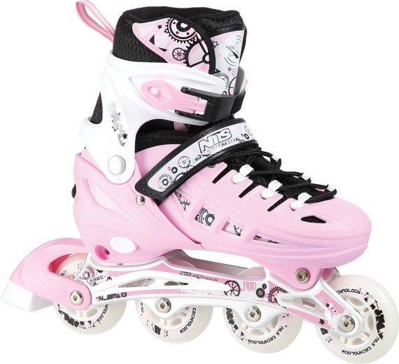 Kinder-Verstellbare Skates 4-in-1 NILS Extreme rosa – M (35–38)