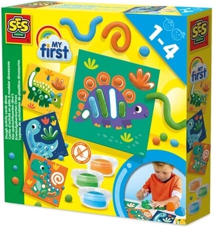 SES Creative My First Knete mit Aktivitätskarten – Dinosaurier