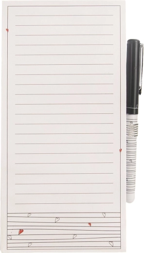Magnetischer Notizblock für den Kühlschrank mit Stift „Herzchen“