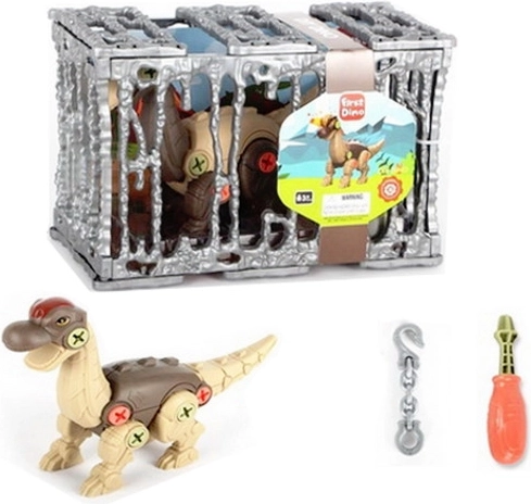Konstruktionsspielzeug Dinosaurier zum Schrauben in Käfig