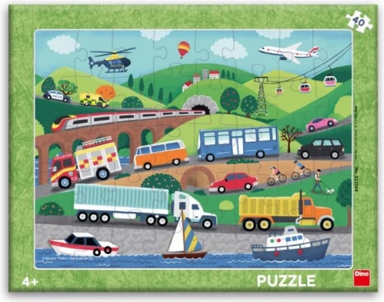 Dino Papierpuzzle Verkehrsmittel 40 Teile