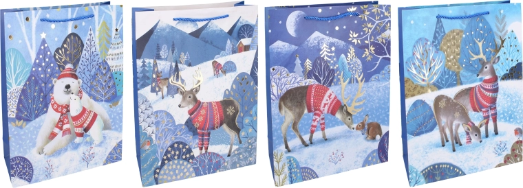 Weihnachtliche Geschenktüte M 26 × 32 × 10 cm – 1 Stück