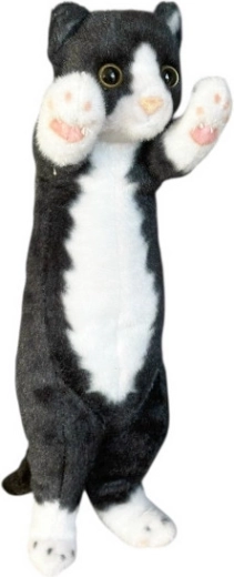 Plüschkatze stehend 25 cm schwarz-weiß - 1 Stück