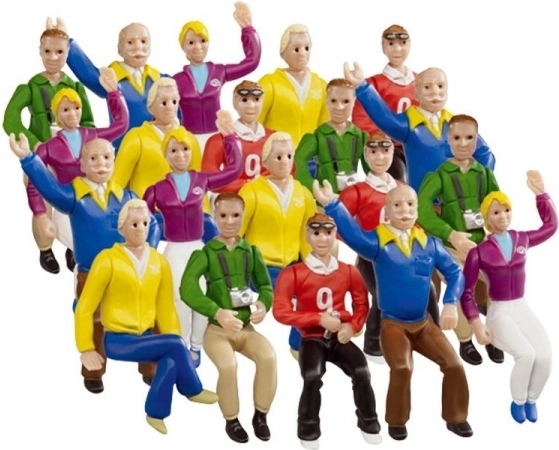Zuschauerfiguren für Haupttribüne 1:32 – Set mit 20 sitzenden Figuren
