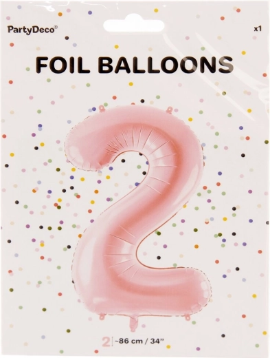 Folienballon Zahl 2 rosa 86 cm