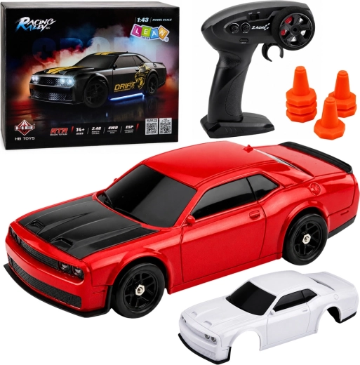 RC-Drift-Sportwagen 4WD 1:43 mit ESP-Gyroskop, rot