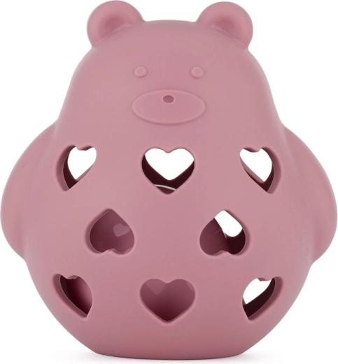 Petite&Mars Silikonrassel und Beißring Bear Basil dusty rose