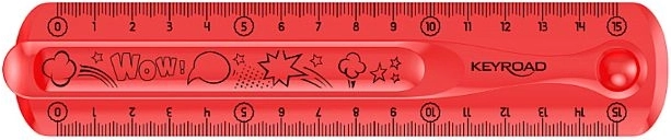 Flexibles Lineal KEYROAD Flexi 15 cm rot