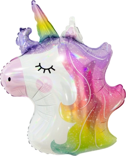 Folioballon Einhorn – glänzend, regenbogenfarben